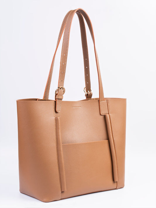 Brown Structured Tote Bag for Women