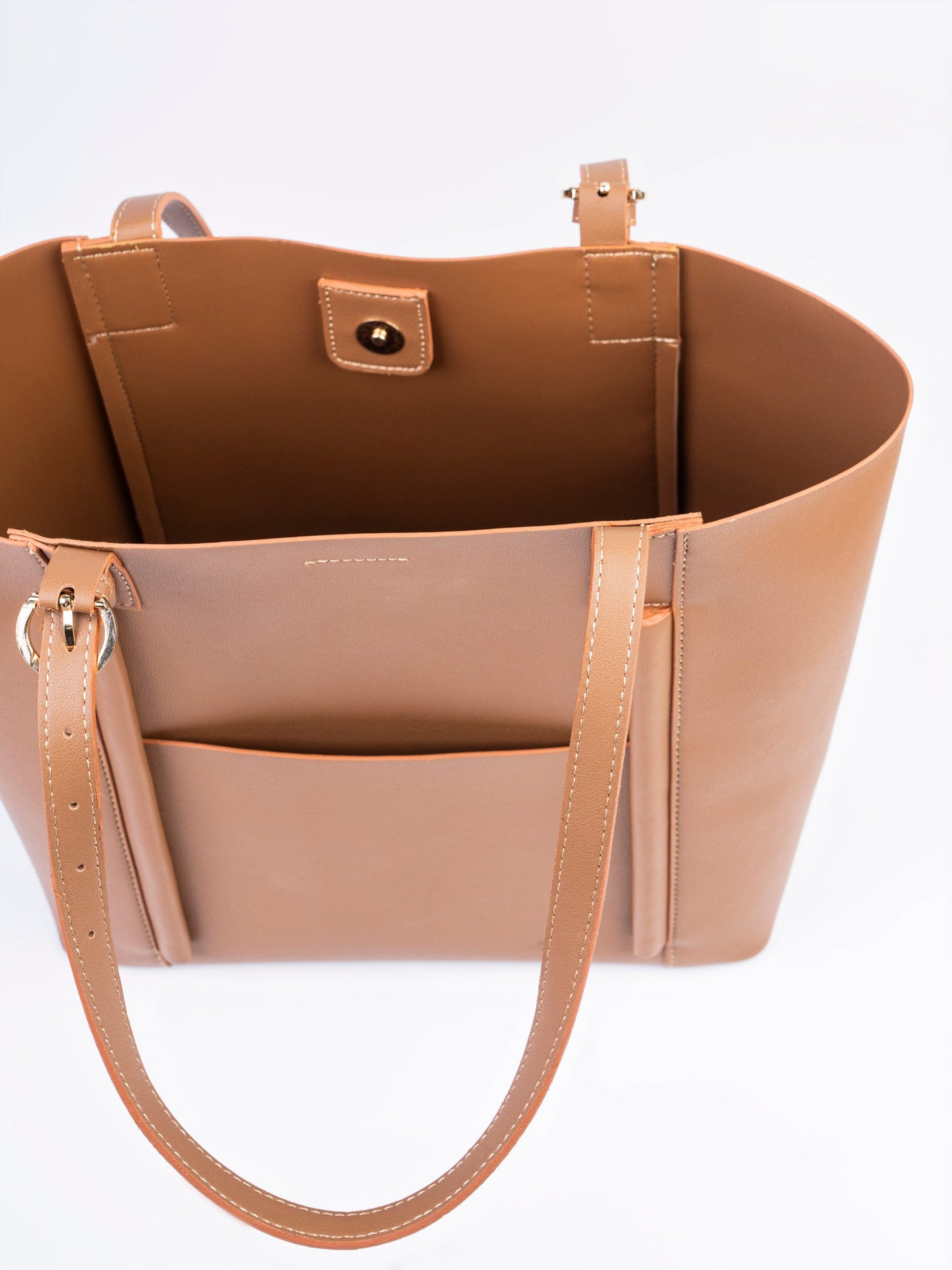 Brown Structured Tote Bag for Women