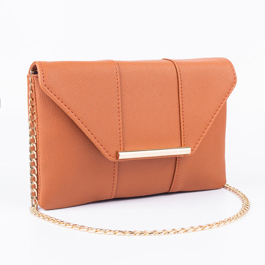 Floral Embroidered Sequin Clutch with Gold Chain